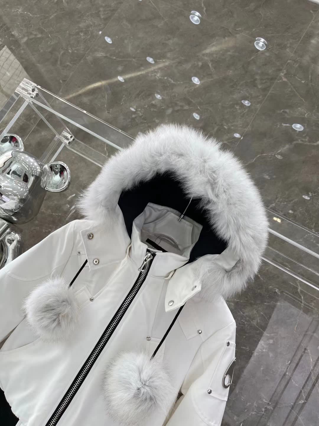 Moose Knuckles Fur-Trim Hooded Bomber Jacket Moose Knuckles Fur-Trim Hooded Bomber Jacket